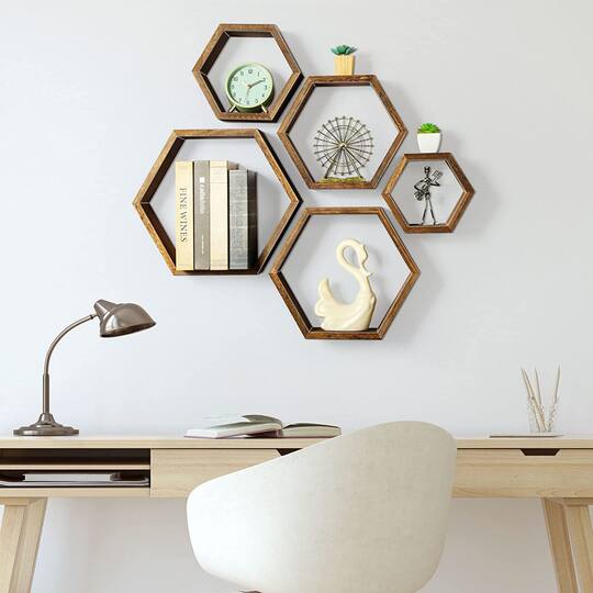 NEX™ Hexagon Floating Honeycomb Shelves Set